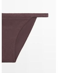 MASSIMO DUTTI - Textured Bikini Top With Underwire And Tied Neck - Lyst