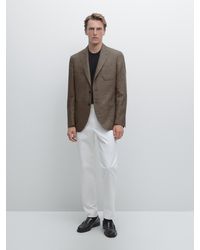 MASSIMO DUTTI - Sakko Aus 100 Wolle Mit Strukturmuster - Lyst