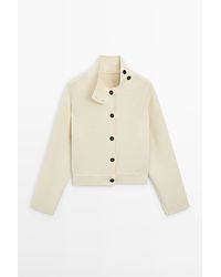MASSIMO DUTTI - 100% Katoenen Tricot Vest Met Rolkraag - Lyst