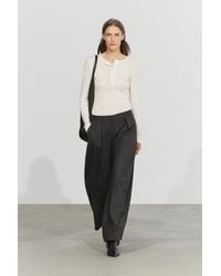 MASSIMO DUTTI - Wool-Blend Striped Wide-Leg Pants - Lyst