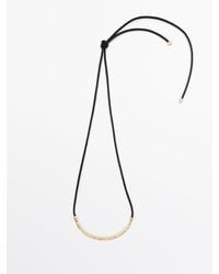 MASSIMO DUTTI - Leather Necklace With Textured Detail - Lyst