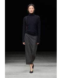 MASSIMO DUTTI - Gerader Midirock Aus Wollmischgewebe - Lyst