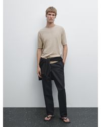 MASSIMO DUTTI - T-Shirt En Maille 100 Coton - Lyst