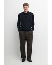 MASSIMO DUTTI - Merino Wool Blend Mock Neck Knit Sweater - Lyst