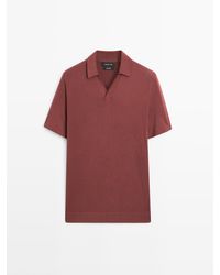 MASSIMO DUTTI - Katoenen Tricot Polo Met Korte Mouw - Lyst