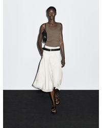 MASSIMO DUTTI - Falda Midi Canesú Con Vuelo - Lyst