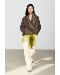 MASSIMO DUTTI - Wrap-Front Melange Wool Blend Jacket - Lyst