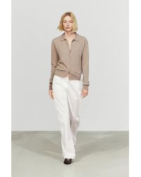 MASSIMO DUTTI - 100% Cashmere Knit Polo Collar Cardigan - Lyst