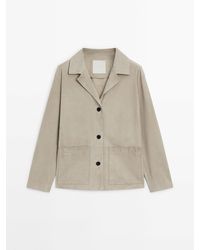 MASSIMO DUTTI - Flowing Suede Leather Blazer - Lyst