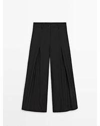 MASSIMO DUTTI - Creased-Effect Darted Technical Trousers - Lyst