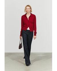 MASSIMO DUTTI - 100% Cashmere Knit Polo Collar Cardigan - Lyst