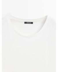 MASSIMO DUTTI - Camiseta Manga Corta Lino Algodón - Lyst