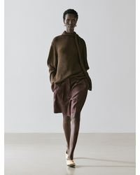 MASSIMO DUTTI - Bermuda Corta Con Pieghe 100% Lino - Lyst