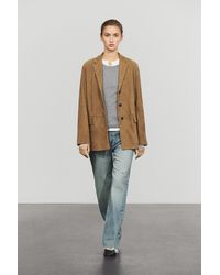 MASSIMO DUTTI - Suede Lapel Blazer - Lyst