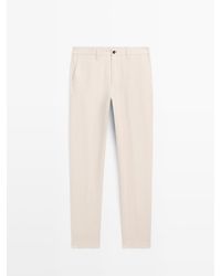 MASSIMO DUTTI - 100% Linnen Broek Regular Fit - Lyst