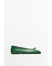 MASSIMO DUTTI - Leather Knot Ballet Flat - Lyst