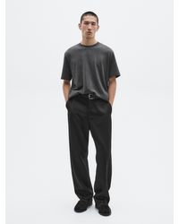 MASSIMO DUTTI - Short Sleeve Cotton Blend T-Shirt - Lyst