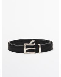 MASSIMO DUTTI - Nappa Leather Belt With Toecap Detail - Lyst