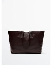 MASSIMO DUTTI - Nappa Leather Tote Bag - Lyst