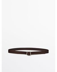 MASSIMO DUTTI - Leather Belt With Square Buckle - Lyst