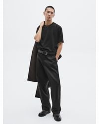 MASSIMO DUTTI - Short Sleeve Cotton Blend T-Shirt - Lyst