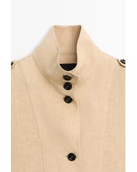 MASSIMO DUTTI - Fluid 100% Linen Bomber Jacket - Lyst