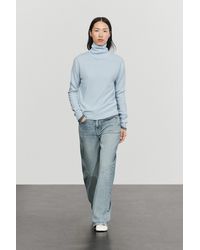 MASSIMO DUTTI - Wool-Blend Fine-Knit Turtleneck Sweater - Lyst