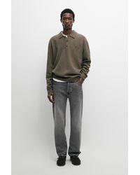 MASSIMO DUTTI - 100% Wool Knit Polo Collar Sweater - Lyst