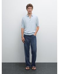 MASSIMO DUTTI - Polo En Maille À Manches Courtes - Lyst