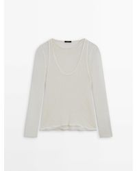 MASSIMO DUTTI - Textured Cotton Blend Double-Layer Top - Lyst