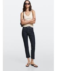 MASSIMO DUTTI - Mid-Waist Slim Fit Cropped Jeans - Lyst