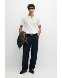 MASSIMO DUTTI - 100% Cotton Henley T-Shirt - Lyst