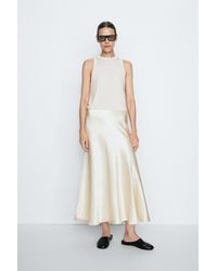 MASSIMO DUTTI - Studio Flowing Satin Midi Skirt - Lyst
