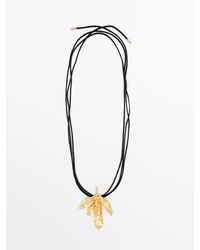 MASSIMO DUTTI - Cord Necklace With Flower Detail - Lyst