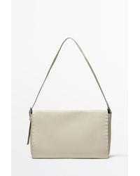 MASSIMO DUTTI - Nappa Leather Crossbody Bag With Topstitching - Lyst