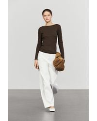 MASSIMO DUTTI - Long Sleeve Boat Neck T-Shirt - Lyst