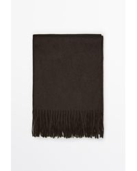 MASSIMO DUTTI - Wool Blend Scarf With Fringing - Lyst