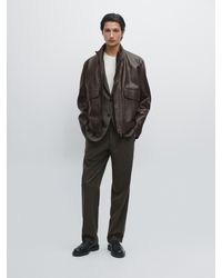 MASSIMO DUTTI - Striped Wool Blend Suit Trousers - Lyst