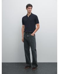 MASSIMO DUTTI - Polo En Maille À Col En V - Lyst