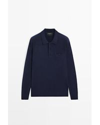 MASSIMO DUTTI - 100% Wool Polo Collar Knit Sweater - Lyst
