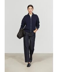 MASSIMO DUTTI - 100% Wool Knit Zip-Up Cardigan - Lyst