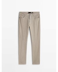 MASSIMO DUTTI - Tapered-Fit Needlecord Denim Trousers - Lyst