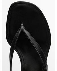 MASSIMO DUTTI - Mid-Heel Sandals With Toe Divider - Lyst