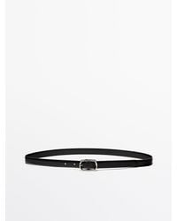 MASSIMO DUTTI - Leather Belt With An Oval Buckle - Lyst