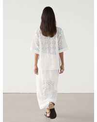 MASSIMO DUTTI - Embroidered Crochet Co-Ord Shirt - Lyst