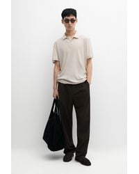 MASSIMO DUTTI - Short Sleeve Linen And Cotton Polo Shirt - Lyst
