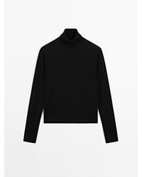 MASSIMO DUTTI - Trui Van Wolmix Met Hoge Kraag - Lyst