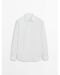 MASSIMO DUTTI - Slim Fit Cotton Poplin Shirt - Lyst