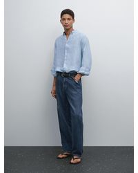 MASSIMO DUTTI - Camicia Oxford Regular Fit 100% Lino - Lyst