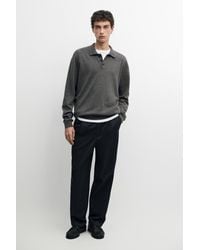 MASSIMO DUTTI - 100% Cotton Knit Polo Sweater - Lyst